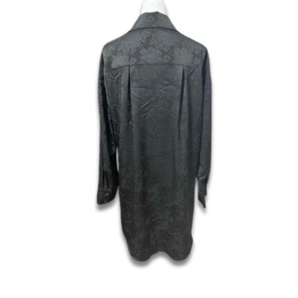 WAYF Shirt Dress Above Knee Length Button Down Closure Long Sleeve Black S NWT - Picture 5 of 9